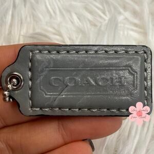 1.5" COACH Gray Fob Bag Charm Hang tag Hangtag
